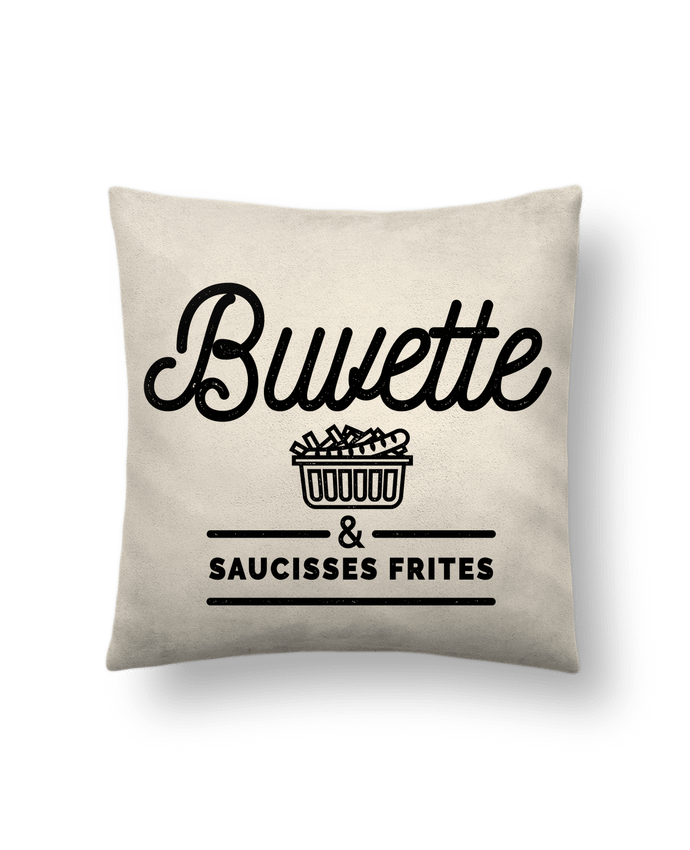 Cushion suede touch 45 x 45 cm Buvette et Saucisse frites by PDT