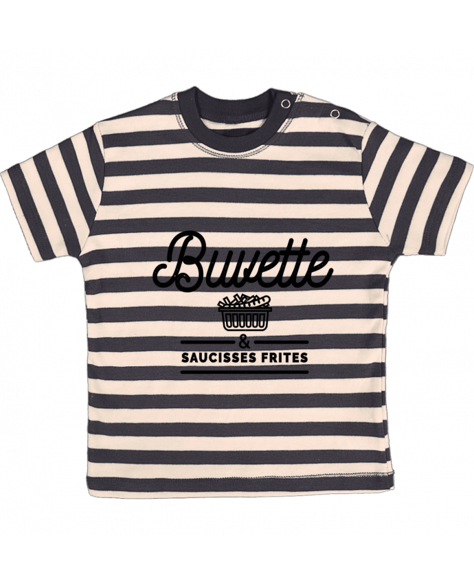 T-shirt baby with stripes Buvette et Saucisse frites by PDT