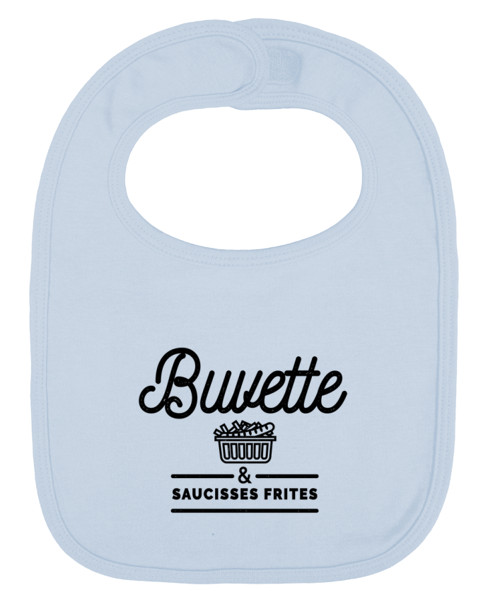 Bavoir bébé uni Buvette et Saucisse frites par PDT