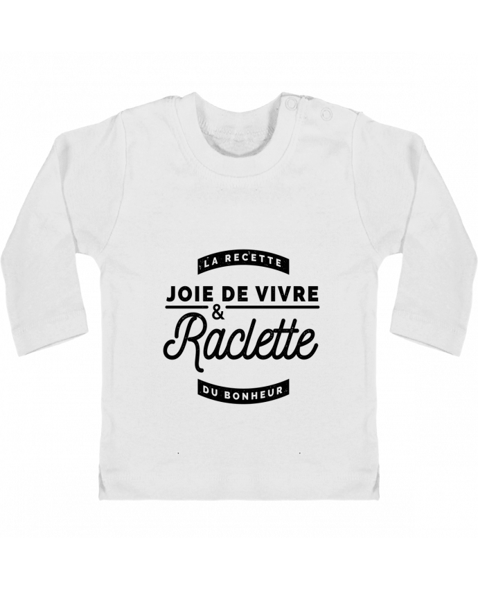 Baby T-shirt with press-studs long sleeve Joie de vivre et raclette manches longues du designer Rustic