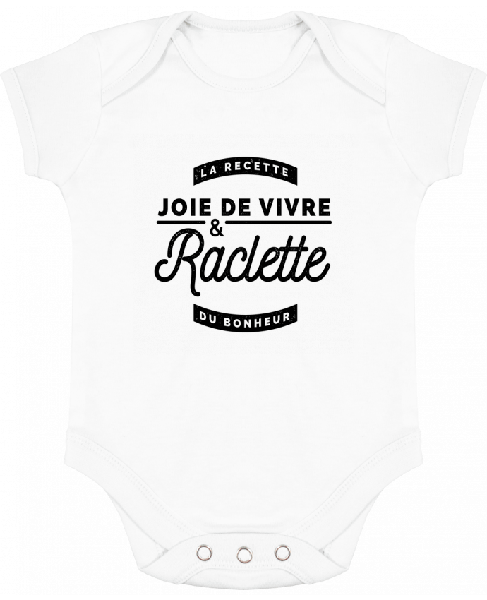 Body bébé manches contrastées Joie de vivre et raclette par Rustic