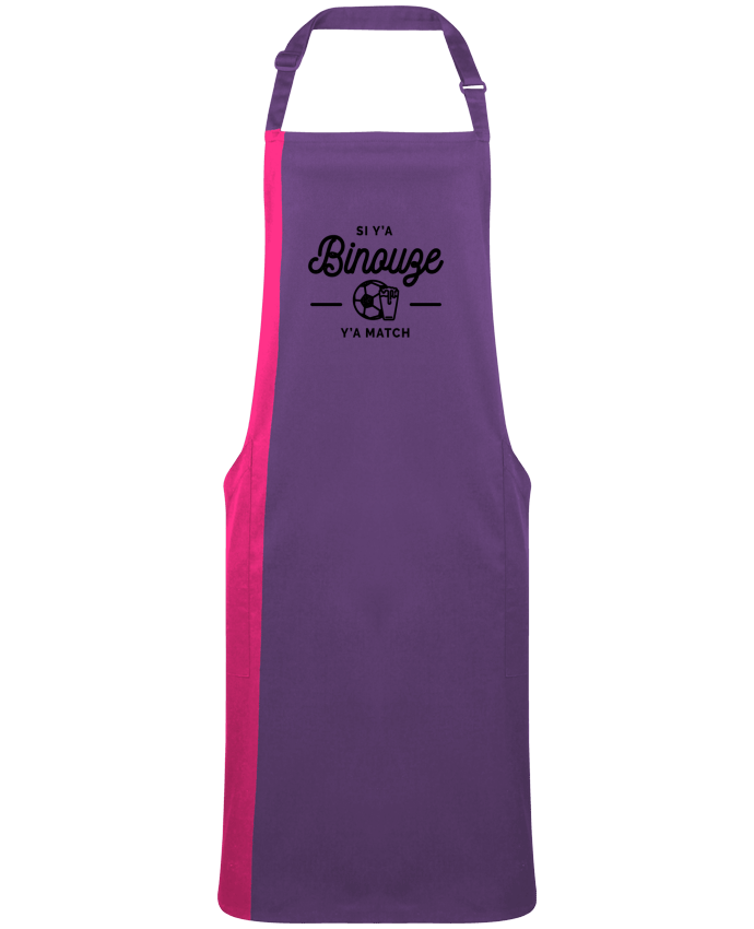 Tablier bicolore Si y'a bineuse y'a match par  Rustic