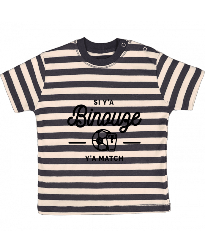 T-shirt baby with stripes Si y'a bineuse y'a match by Rustic