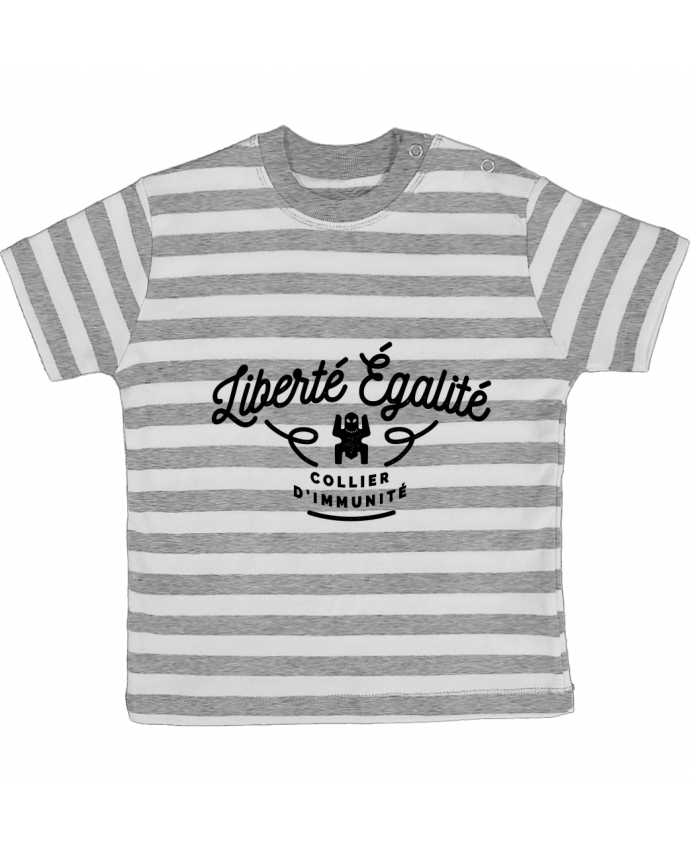 T-shirt baby with stripes Liberté égalité collier d'immunité by Rustic