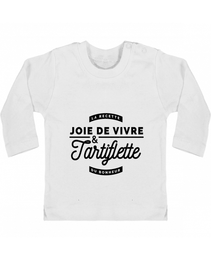 Baby T-shirt with press-studs long sleeve Joie de vivre et Tartiflette manches longues du designer Rustic