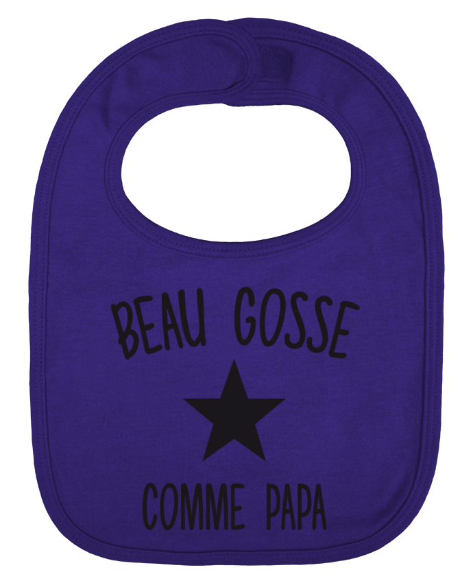 Baby Bib plain and contrast Beau gosse comme papa by FRENCHUP-MAYO