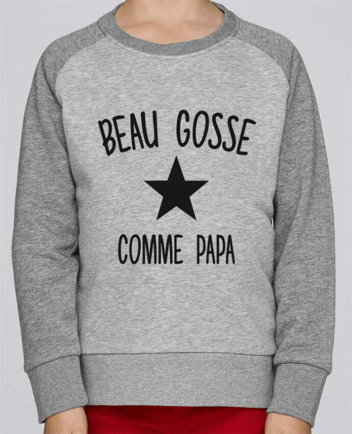 Sweatshirt Kids Round Neck Stanley Mini Contrast Beau gosse comme papa by FRENCHUP-MAYO