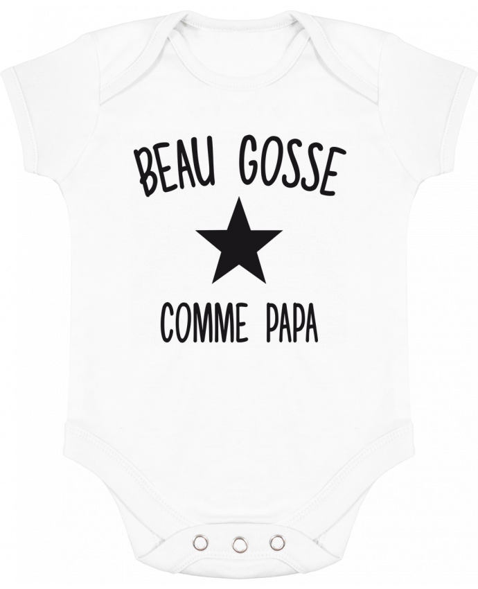 Body bébé manches contrastées Beau gosse comme papa par FRENCHUP-MAYO