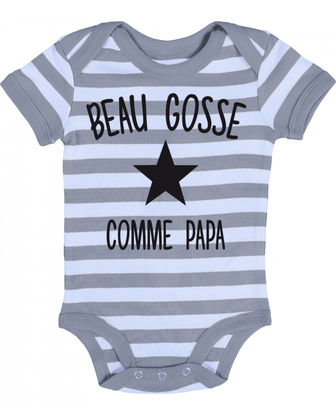 Baby Body striped Beau gosse comme papa - FRENCHUP-MAYO