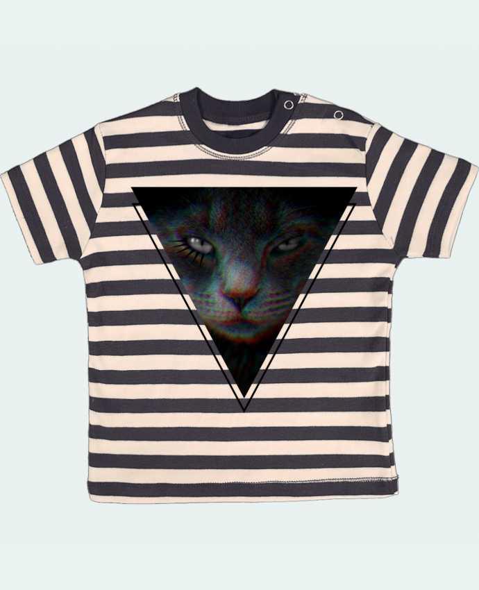 Camiseta Bebé a Rayas DarkCat por ThibaultP