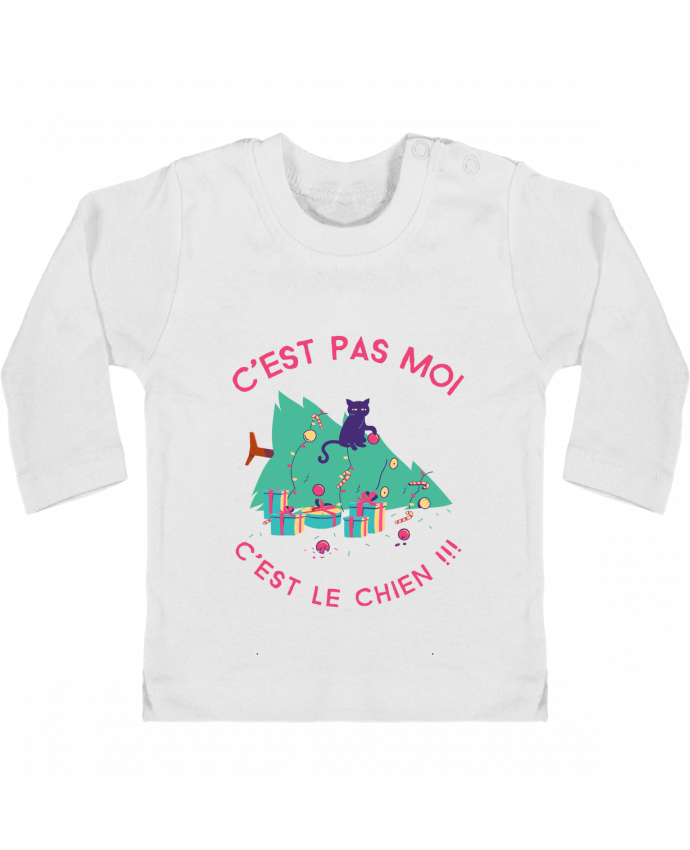 Baby T-shirt with press-studs long sleeve Humour de chat manches longues du designer SANDRA-WEB-DESIGN.CH