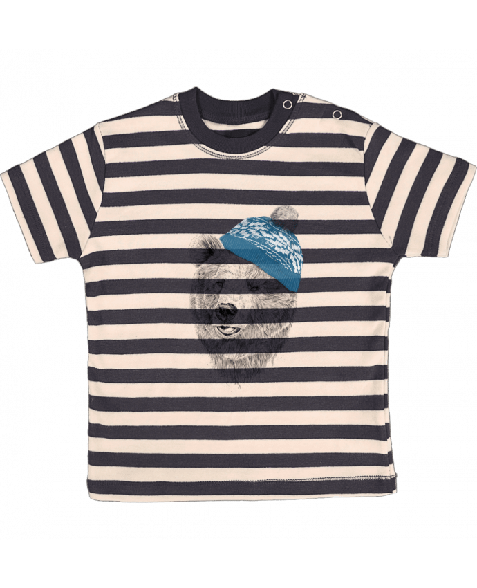 Camiseta Bebé a Rayas Hello Winter por Balàzs Solti