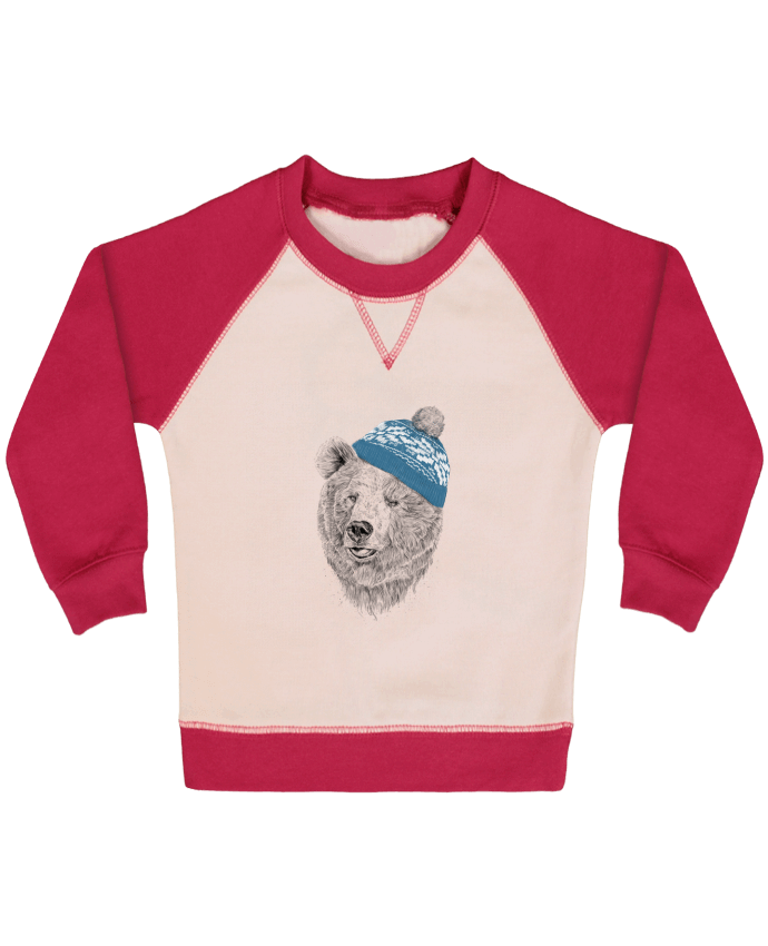 Sweatshirt Baby crew-neck sleeves contrast raglan Hello Winter by Balàzs Solti