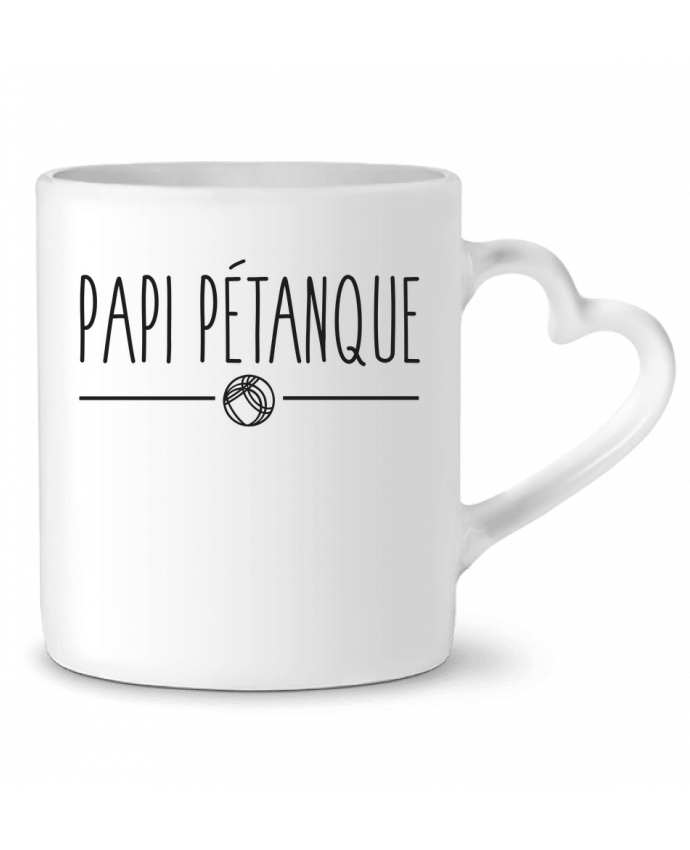 Mug coeur Papi pétanque par FRENCHUP-MAYO