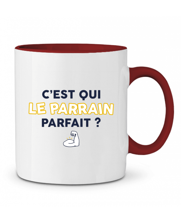 Mug bicolore C'est qui le parrain parfait ? tunetoo