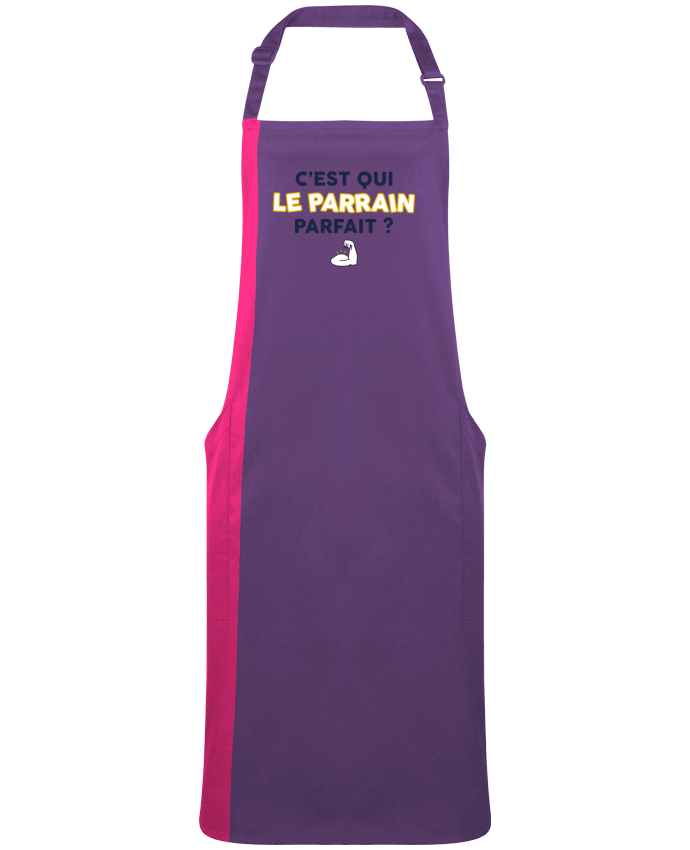 Tablier bicolore C'est qui le parrain parfait ? par  tunetoo