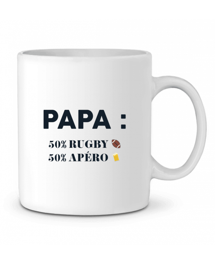 Ceramic Mug Papa 50% rugby 50% apéro by tunetoo