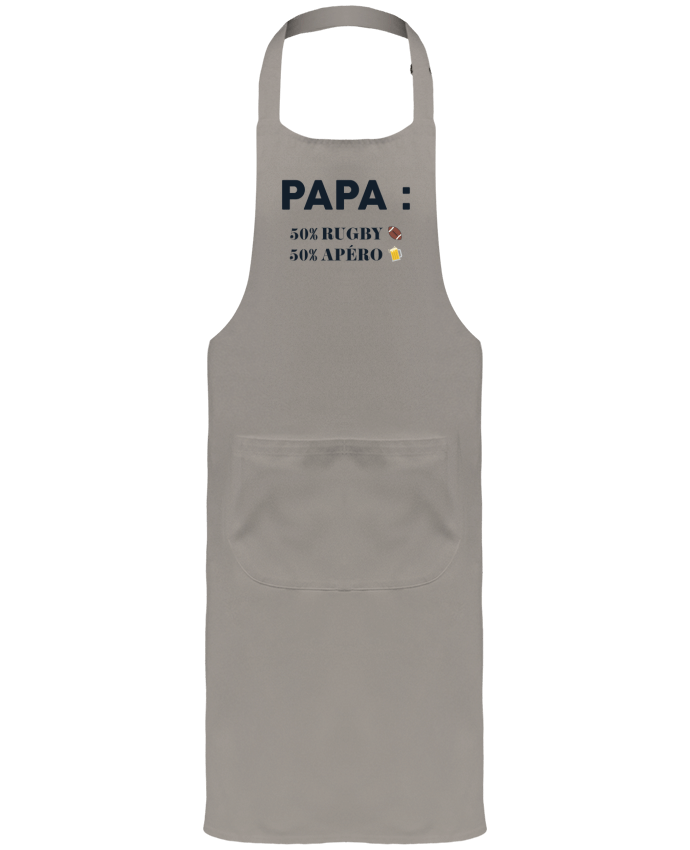 Tablier avec poches Papa 50% rugby 50% apéro par tunetoo