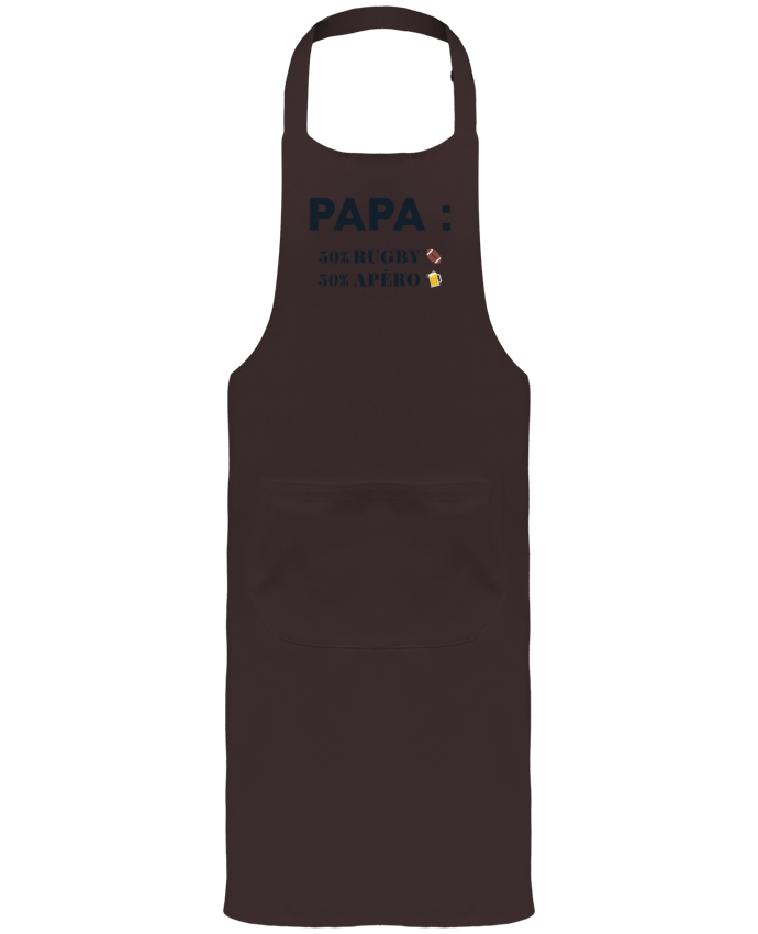 Garden or Sommelier Apron with Pocket Papa 50% rugby 50% apéro by tunetoo