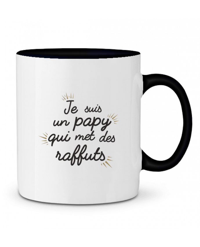 Mug bicolore Je suis un papy qui met des raffuts tunetoo