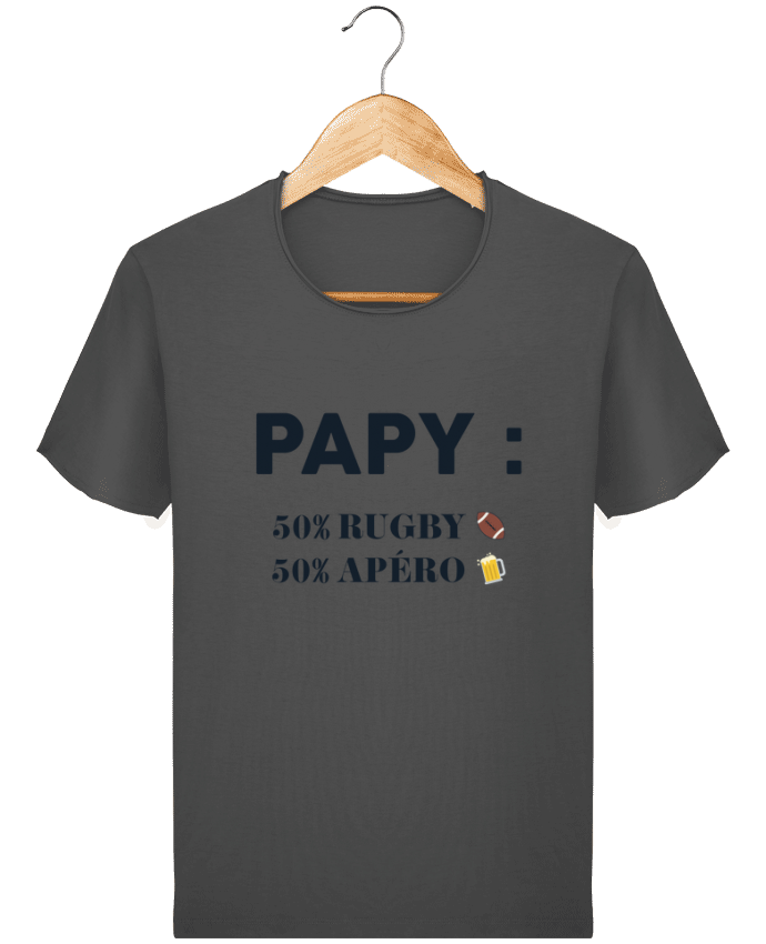  T-shirt Homme vintage Papy 50% rugby 50% apéro par tunetoo