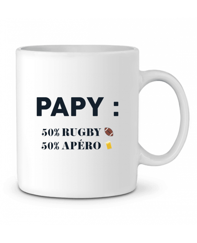 Ceramic Mug Papy 50% rugby 50% apéro by tunetoo