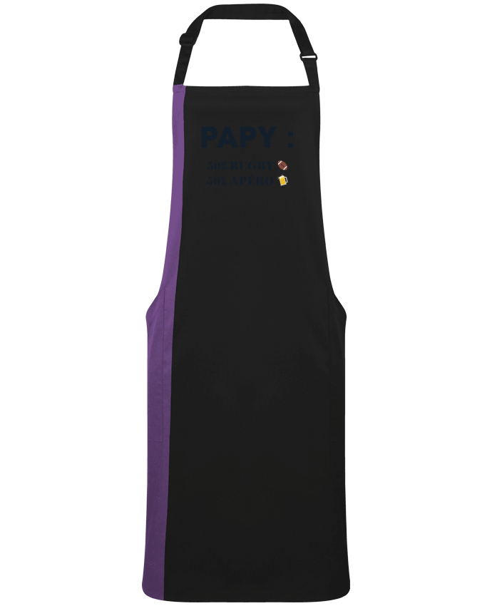 Two-tone long Apron Papy 50% rugby 50% apéro by  tunetoo