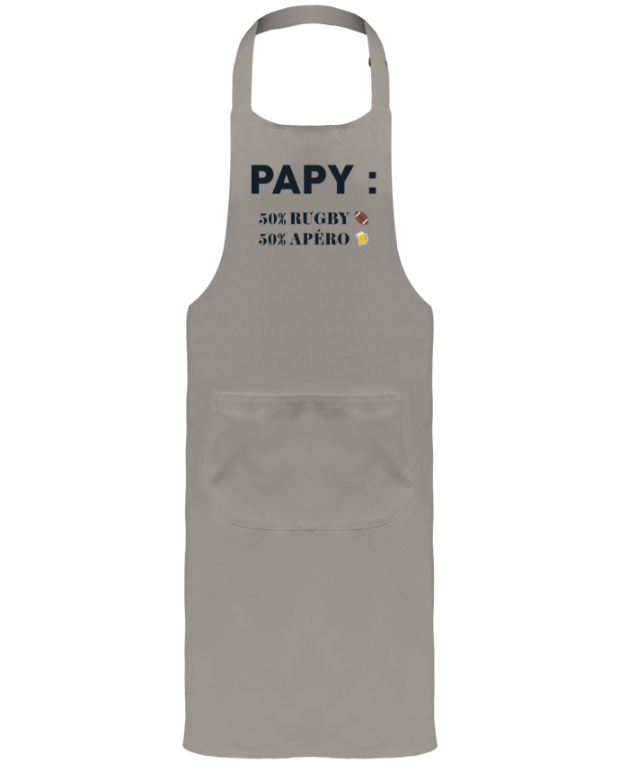 Garden or Sommelier Apron with Pocket Papy 50% rugby 50% apéro by tunetoo