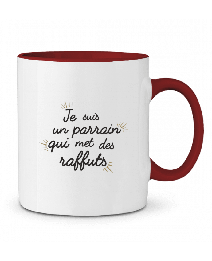 Mug bicolore Je suis un parrain qui met des raffuts tunetoo