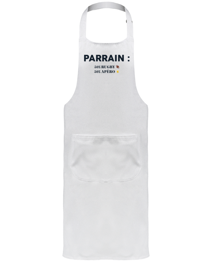 Garden or Sommelier Apron with Pocket Parrain 50% rugby 50% apéro by tunetoo