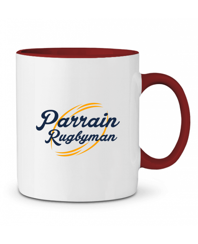 Mug bicolore Parrain rugbyman tunetoo