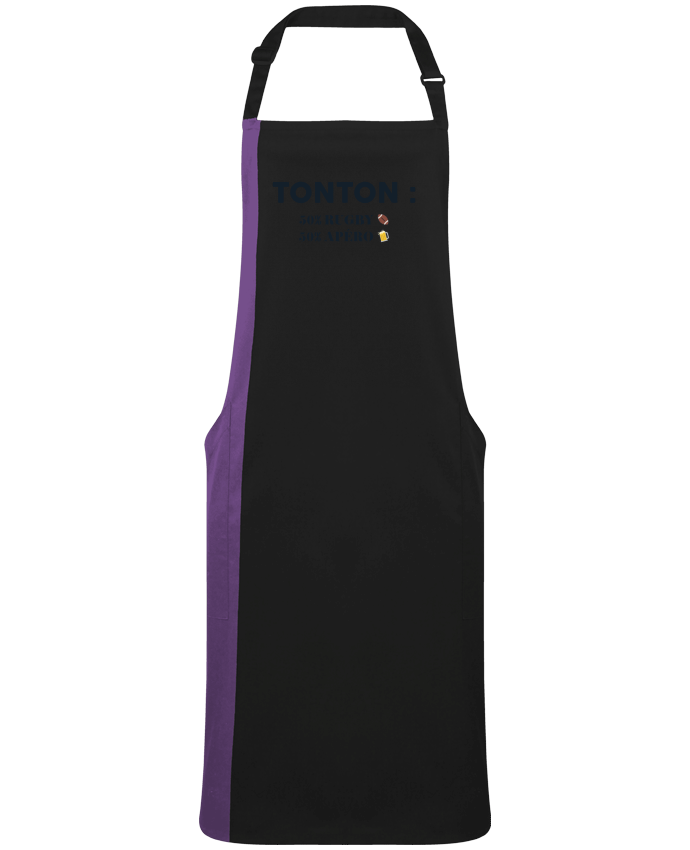 Two-tone long Apron Tonton 50% rugby 50% apéro by  tunetoo
