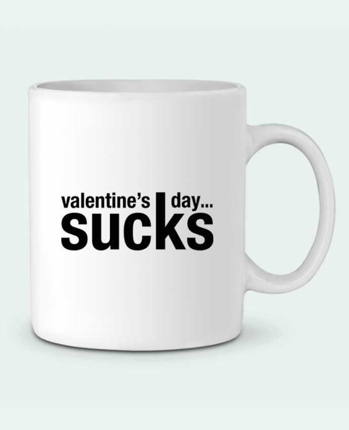 Ceramic Mug Valentine's day sucks by tunetoo