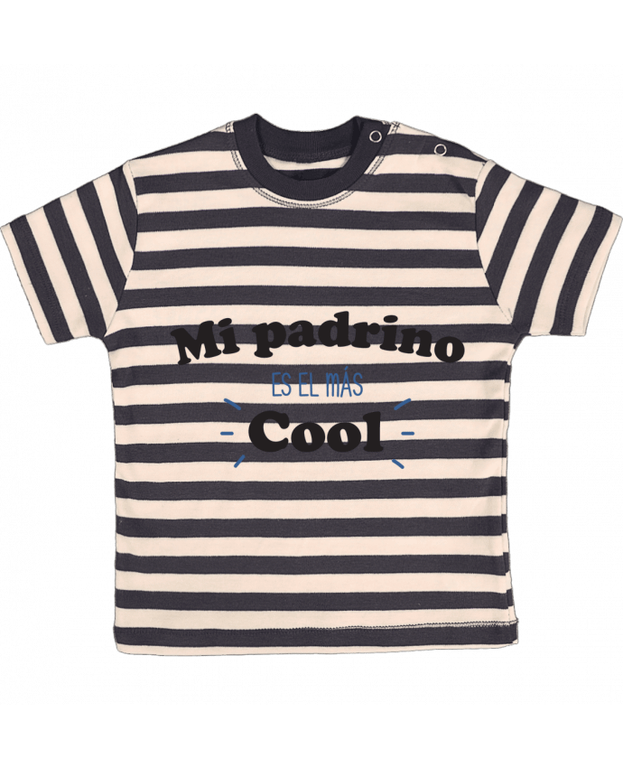 T-shirt baby with stripes Mi padrino es el más cool by tunetoo