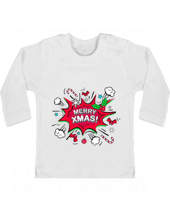 T-shirt bébé Merry XMAS manches longues du designer MaxfromParis