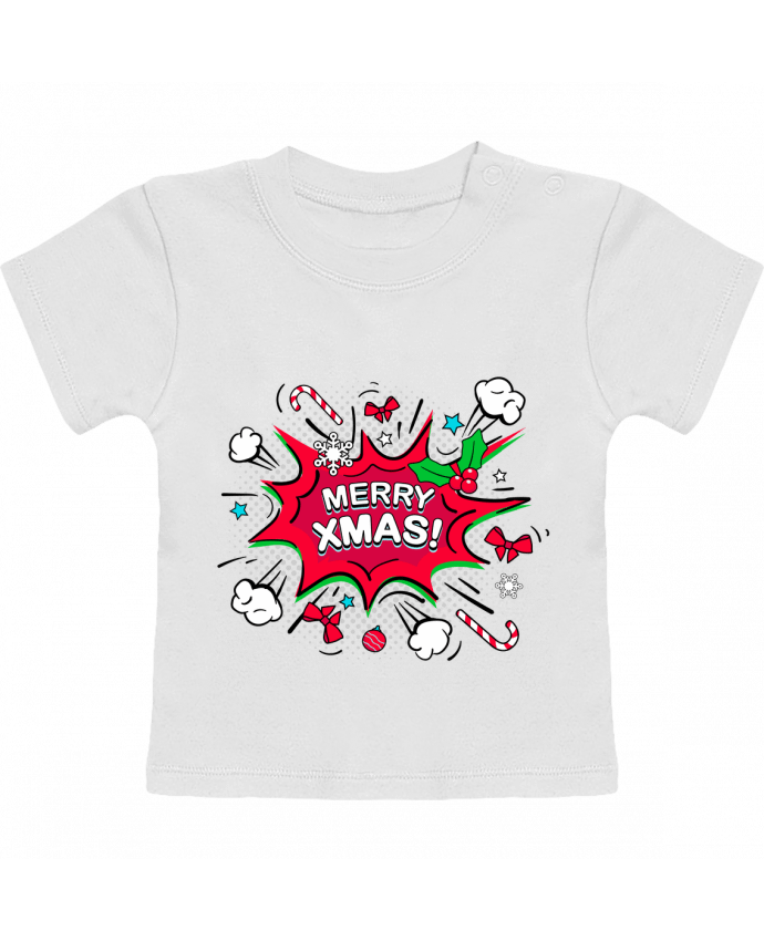 T-shirt bébé Merry XMAS manches courtes du designer MaxfromParis