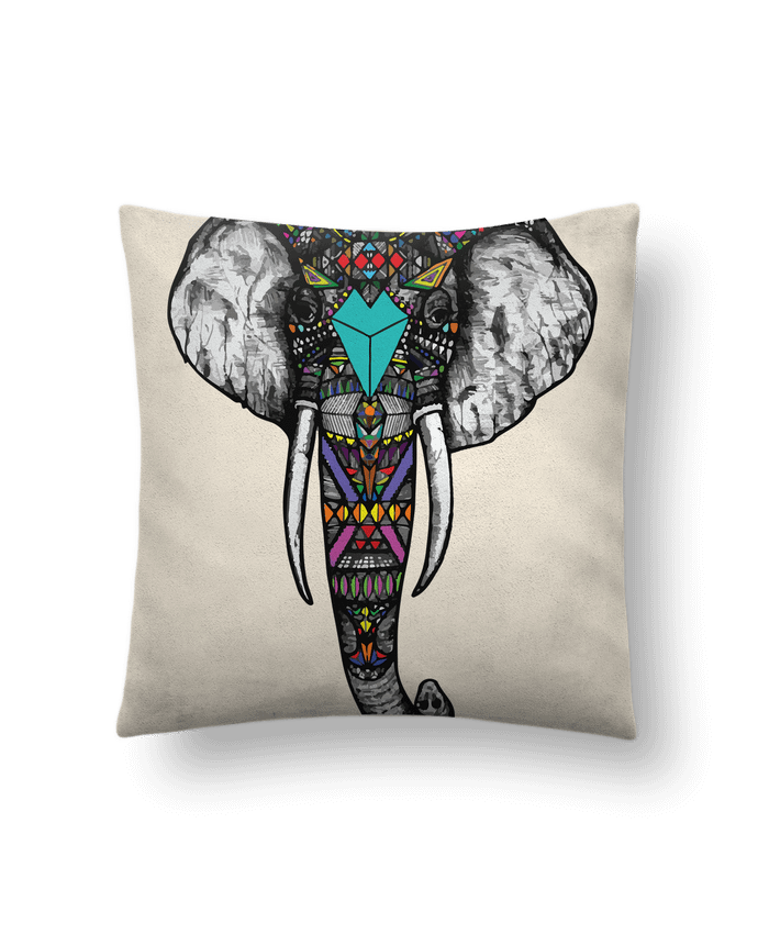 Coussin suédine Éléphant indien par jorrie