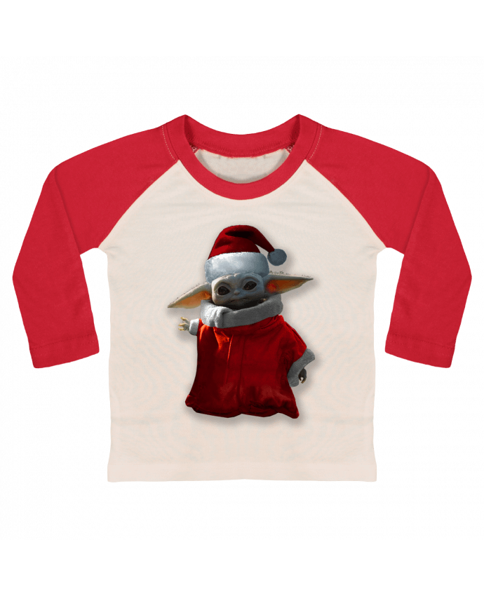 Tee-shirt Bébé Baseball ML Baby Yoda lutin de Noël par Kaarto