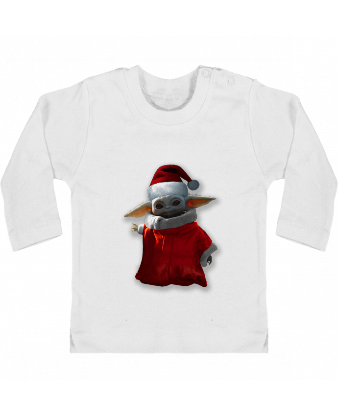 Baby T-shirt with press-studs long sleeve Baby Yoda lutin de Noël manches longues du designer Kaarto