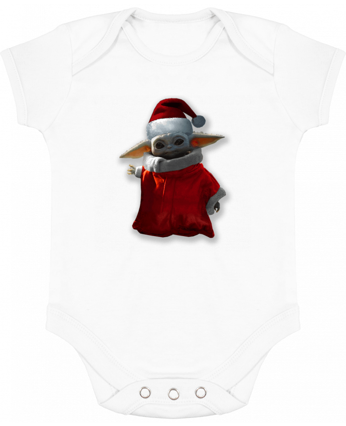 Body bébé manches contrastées Baby Yoda lutin de Noël par Kaarto
