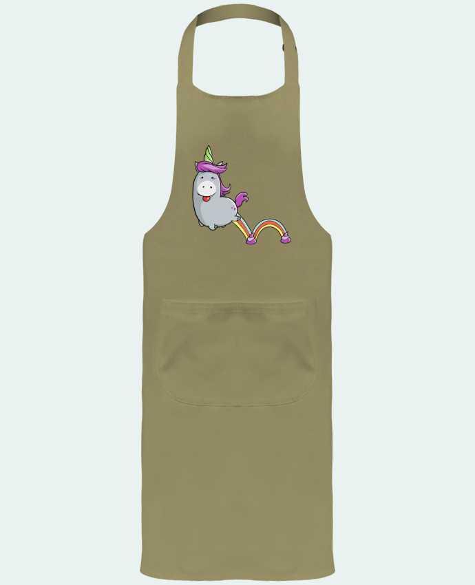 Garden or Sommelier Apron with Pocket Licorne sautillante by Tomi Ax - tomiax.fr