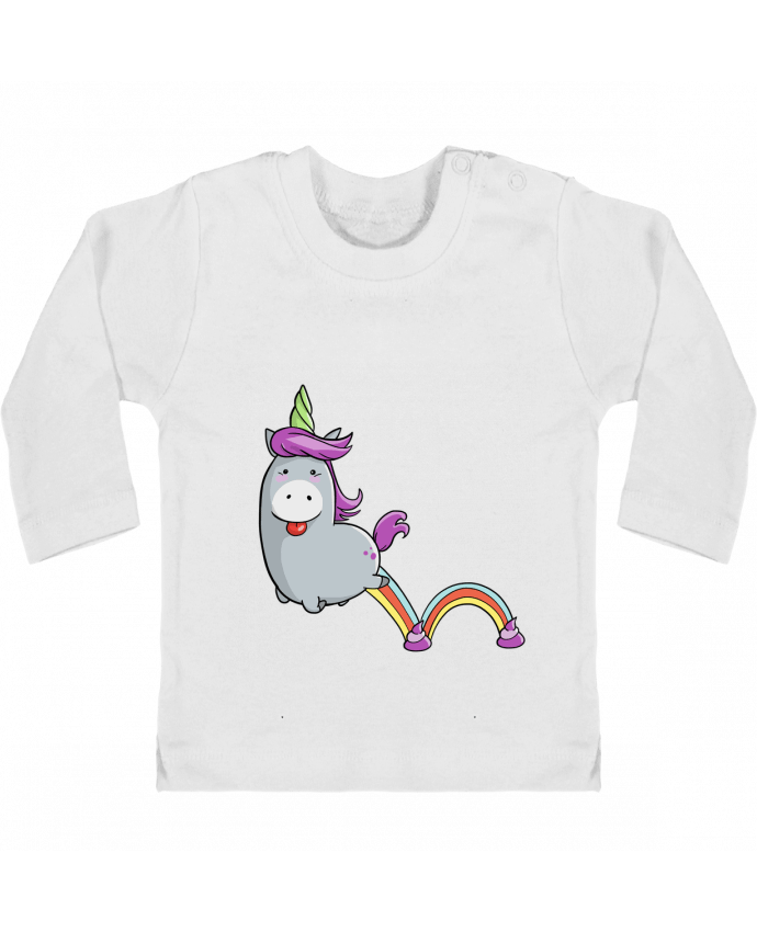 Baby T-shirt with press-studs long sleeve Licorne sautillante manches longues du designer Tomi Ax - tomiax.fr