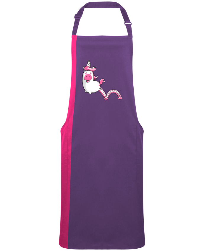 Tablier bicolore Licorne Sautillante - Version rose par  Tomi Ax - tomiax.fr