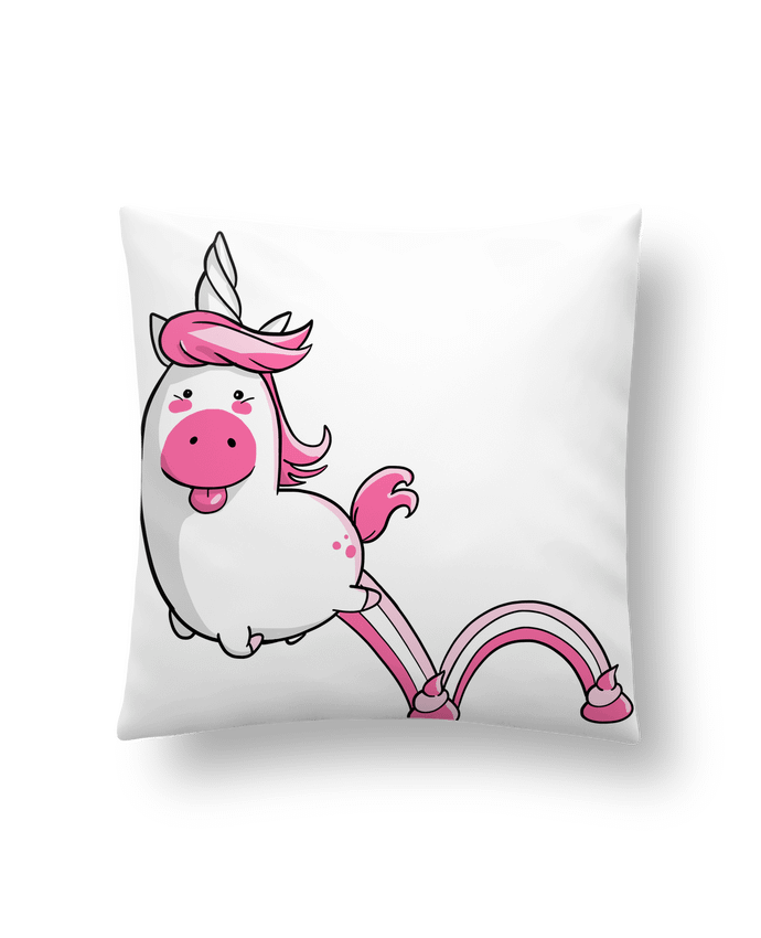 Cushion synthetic soft 45 x 45 cm Licorne Sautillante - Version rose by Tomi Ax - tomiax.fr