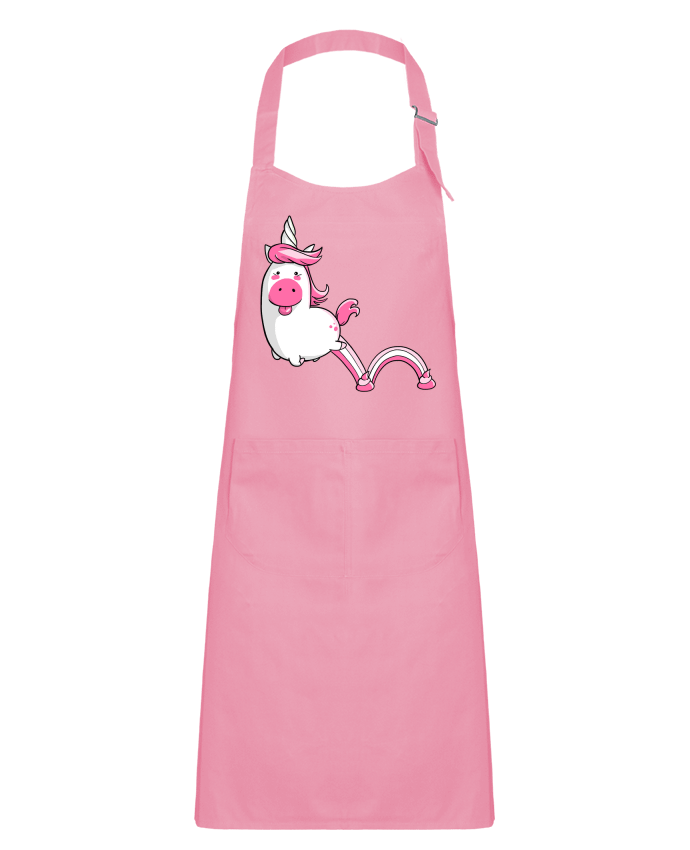 Kids chef pocket apron Licorne Sautillante - Version rose by Tomi Ax - tomiax.fr