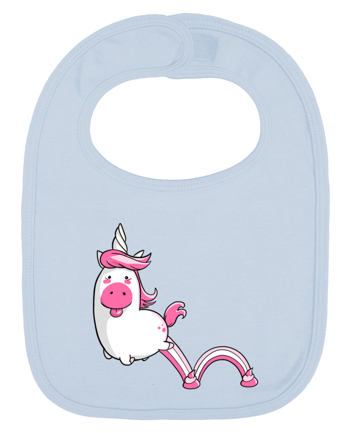 Bavoir bébé uni Licorne Sautillante - Version rose par Tomi Ax - tomiax.fr