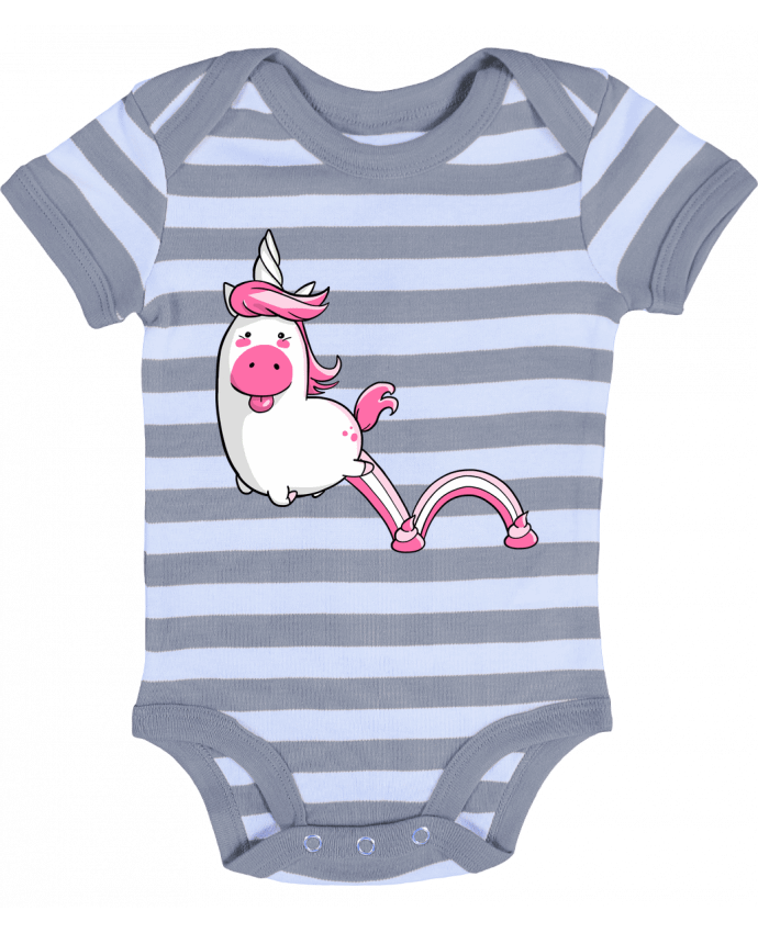Baby Body striped Licorne Sautillante - Version rose - Tomi Ax - tomiax.fr