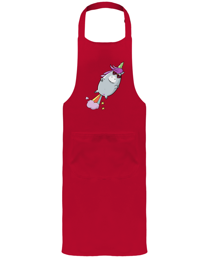 Garden or Sommelier Apron with Pocket Licorne à propulsion naturelle by Tomi Ax - tomiax.fr