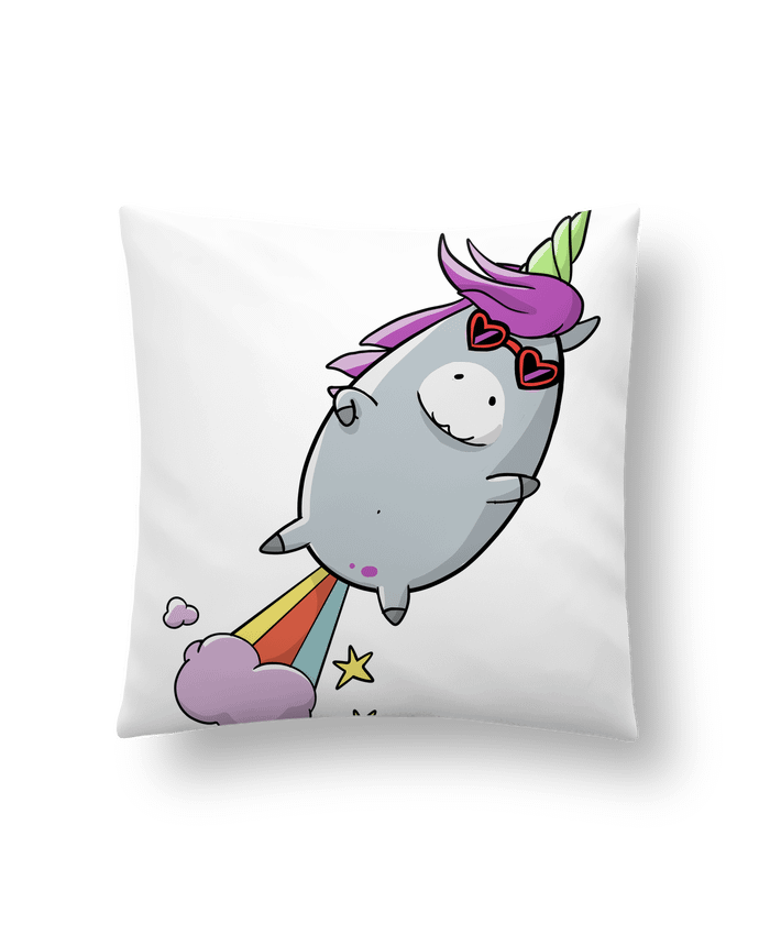 Cushion synthetic soft 45 x 45 cm Licorne à propulsion naturelle by Tomi Ax - tomiax.fr
