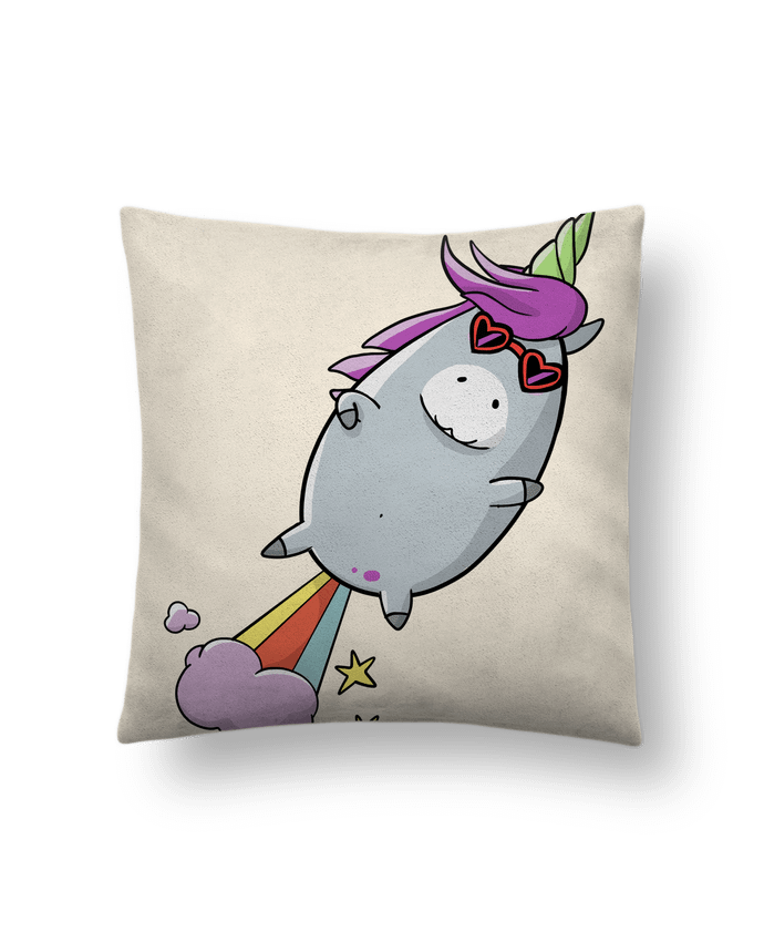 Cushion suede touch 45 x 45 cm Licorne à propulsion naturelle by Tomi Ax - tomiax.fr